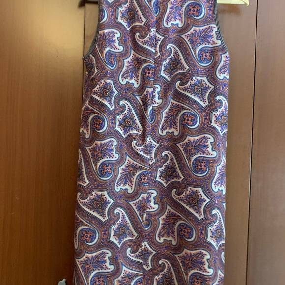 Theory dress! Excellent Condition, 100% Silk 100% Lamb Leather edging, paisley - Picture 3 of 3
